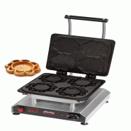 Neumärker® Gaufrier Thermocook® incl. Plaques interchangeables Tartelettes gaufrées - gris inox 12-40801-36
