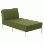 Oviala Business Méridienne pour salon de jardin modulable en tissu vert kaki Oviala 74 x 153 x 78 cm - vert polyester 114828