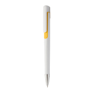 Stylo à bille en plastique - clip coloré en métal - encre bleue - couleur jaune Stylo à bille en plastique - clip coloré en métal - encre bleue - couleur jaune