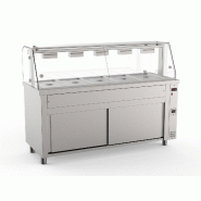 Vitrine Chauffante Bain-Marie Professionnelle 5 GN 1/1 avec Pare-Haleine – Réserve Neutre – OBM5 - OBM5
