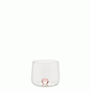 Zafferano Bilia Tumbler Junior Coffret de 6 verres à liqueur en verre borosilicate Rose, design artisanal avec sphère décorative, idéal dégustati