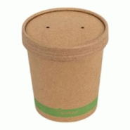 Betik Pots à soupe kraft ø 10 x 10,8 cm - 480 ml + couvercles (250 unités) - marron en carton 001010456 Betik Pots à soupe kraft ø 10 x 10,8 cm - 480 ml + couvercles (250 unités) - marron en carton 001010456
