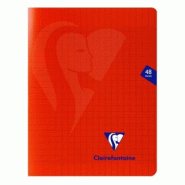 Clairefontaine Lot de 10 Cahier Mimesys 17x22, 48p./24 feuilles 90 g/m² piquées, coloris rouge, Séyès - 3329683337515