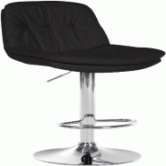 Décoshop26 - Tabouret chaise haute x1 pour cuisine et bar à assise moelleuse en tissu noir cadre en métal chromé 10_0005984 - noir métal 3000265327154