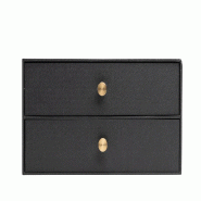 Exacompta Module de rangement Office by Me® 2 tiroirs, carton recouvert papier texturé, coloris noir - noir en carton 30601E