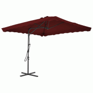 Helloshop26 - Parasol d'extérieur avec mât en acier 250 x 250 x 230 cm bordeaux 02_0008204 - acier 3000438882725