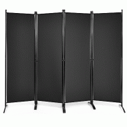 Helloshop26 - Paravent pliable 220 x 173 cm séparation de pièce design compact style moderne en fer noir 20_0020001 - noir 3000233254543