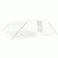 Helloshop26 - Serre tente abri plante fleur légumes avec cadre en acier 40 m² 8 x 5 x 2,3 m blanc 02_0044589 - blanc acier 3000220225983