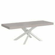 Itamoby Table extensible Volantis Premium Cashmere 160/264x90 cm avec pieds blancs - gris 8050598054406