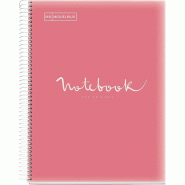 MIQUELRIUS Lot de 5 Cahier Emotions A4, 160p./80 feuilles 90 g/m², reliure intégrale, couverture PP coloris rose, quadrillé 5x5 - 8422593460627