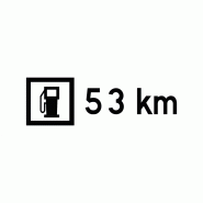 Panonceau de distance M1a - Distance à parcourir avant la prochaine station essence - WP Signalisation Panonceau de distance M1a - Distance à parcourir avant la prochaine station essence - WP Signalisation