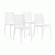 RATTATAN Set 4 Chaises en polypropylène avec fibre de verre empilables pour extérieur et jardin, bar et restaurant, cuisine design moderne - ZORA - RATTATAN Set 4 Chaises en polypropylène avec fibre de verre empilables pour extérieur et jardin, bar et restaurant, cuisine design moderne - ZORA -