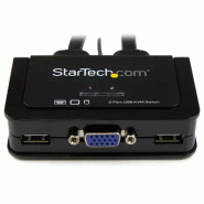 Switch KVM USB VGA à  2 ports - Commutateur KVM alimenté par USB avec cbles et commutateur à  distanc