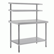 Table inox avec 2 étagères supérieures 1200 mm | Vogue - 1200_0