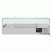 Vaiotec EASYLINE Réfrigérateur 330 avec couvercle en verre 5xGN1/4 - 1200 - inox 10027