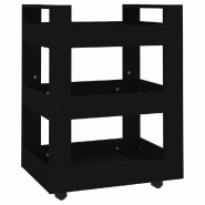 VidaXL Chariot de cuisine Noir 60x45x80 cm Bois d'ingénierie - noir Bois manufacturé 816817