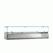 Vitrine à ingrédients réfrigérée avec pare-haleine - 5 x GN1/4 | Tefcold - GVC33-120