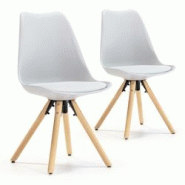 VS Venta-stock Set de 2 chaises Salle à Manger Jeff Style Nordique Gris, 54 cm x 49 cm x 84 cm - gris I20031