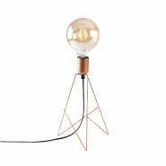 WellHome - Lampe de table en métal 21x21x35cm couleur cuivre - cuivre WH5368