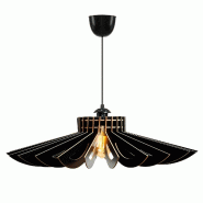 WellHome - Plafonnier 50 cm noir, motif marguerite - noir WH1107