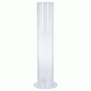 Bac de présentation PMMA rond - Ø20xH100cm - Porte-affiche A4 et A5 - 10 litres