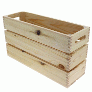 Caisse bois naturel L54xP18xH30cm