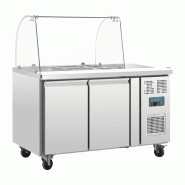 Comptoir de préparation réfrigéré GN avec pare-haleine Série U 2 portes CT393 Polar_0