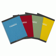 CONQUERANT Lot de 5 Cahier Recyclé carte reliure intégrale 17x22, 180p./90 feuilles 70g/m², quadrillé 5x5, coloris assortis (4) - 3020120186153