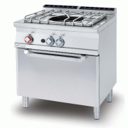 Cuisinière à gaz Paellero avec flamme pilote sur four à gaz statique. Structure en acier inoxydable. Dimensions 80x70,5 h 90 cm. Modèle PAF-78G - 1824