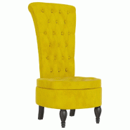 Décoshop26 - Chaise à dossier haut en velours jaune dossier captionné DEC026248 - jaune 3000255715145