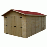 Garage simple bois / 15.6 m² / toit double pente / porte battante / 3 x 5.2 x 2.26 m