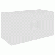 Helloshop26 - Armoire murale flottante blanche 80 x 39 x 40 cm avec 2 portes design moderne couloir en bois d'ingénierie blanc 02_0047768 - blanc Boi