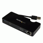 Mini station daccueil USB 3.0 universelle pour ordinateur portable avec HDMI ou VGA, Gigabit Ethern