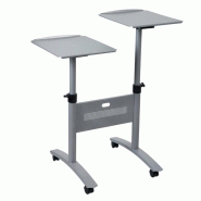 Nobo Table multimédia à deux tablettes - gris 1900791