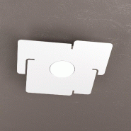 Plafonnier LED ECHO Top Light en métal blanc carré avec raccord ampoule Gx53 - blanc 8056039140943