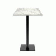 RestooTab - Mange-debout Milan T 50x50cm décor marbre bianca luna - blanc fonte TB-MITFF-5050M-MB.LUNA