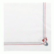 Serviette intissé blanc motif Maxim bordeaux/gris 40x40cm - par 700