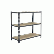 SimonRack Étagère Rangement 900x1100x500 mm, 3 niveaux, plateaux en bois, charge 200 kg par niveau, Gris - Maderclick - métal 8435104955109