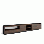 SKRAUT HOME Meuble TV, Banc Télé, 310x50x37 cm, Pour les TV jusqu'à 80", Meubles de salon, Chêne foncé et Noir - marron Bois manufacturé 688_5