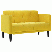 VidaXL Canapé deux places Jaune 111 cm Velours Modèle AbriJardin 05 - 4100575