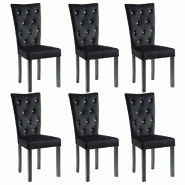 VidaXL Chaises à manger lot de 6 noir velours Modèle Sérénité Moderne - 275220