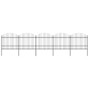 Vidaxl clôture de jardin à dessus en lance acier (1,5-1,75)x8,5 m noir 277743 Vidaxl clôture de jardin à dessus en lance acier (1,5-1,75)x8,5 m noir 277743