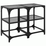 VidaXL Tables basses avec dessus en verre noir 2 pcs 30x30x45 cm acier Modèle Signature Prestige - 846001