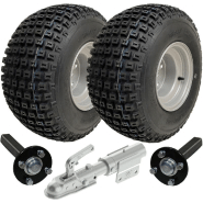 18x9.50-8 ATV Quad Trailer Kit Knobby Wheels Hub Stub Axles Swivel Hitch 204kg 18x9.50-8 ATV Quad Trailer Kit Knobby Wheels Hub Stub Axles Swivel Hitch 204kg