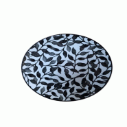 6 x assiettes plates BLACKLEAF - 19cm - Porcelaine - H&H - 599215