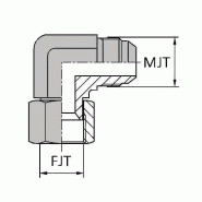 90° mâle JIS x femelle tournant JIS - 1" , 33.24 , 1" , 30.29