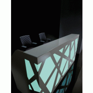 Banque d'accueil lumineuse Zig Zag avec accès PMR - MDD - Gauche, Blanc, 320_1