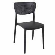 Chaise empilable d'extérieur en polypropylène Lucy coloris noir