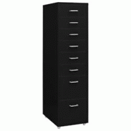 Décoshop26 - Caissons à tiroirs meuble de bureau sur roulettes 8 tiroirs 28 x 41 x 109 cm en métal noir DEC024578 - noir 3000254781837 Décoshop26 - Caissons à tiroirs meuble de bureau sur roulettes 8 tiroirs 28 x 41 x 109 cm en métal noir DEC024578 - noir 3000254781837