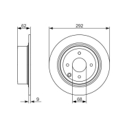 Disque de frein Bosch 0986479742 - boîte de 2 disques - arrière - plein - 4 trous Disque de frein Bosch 0986479742 - boîte de 2 disques - arrière - plein - 4 trous
